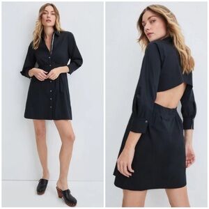 Veronica Beard Black Long Sleeve Dress with Back Cut-Out